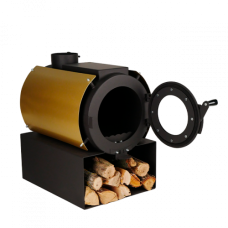 Піч дров'яна опалювальна DS Classic з варильною поверхнею + кожух золотий