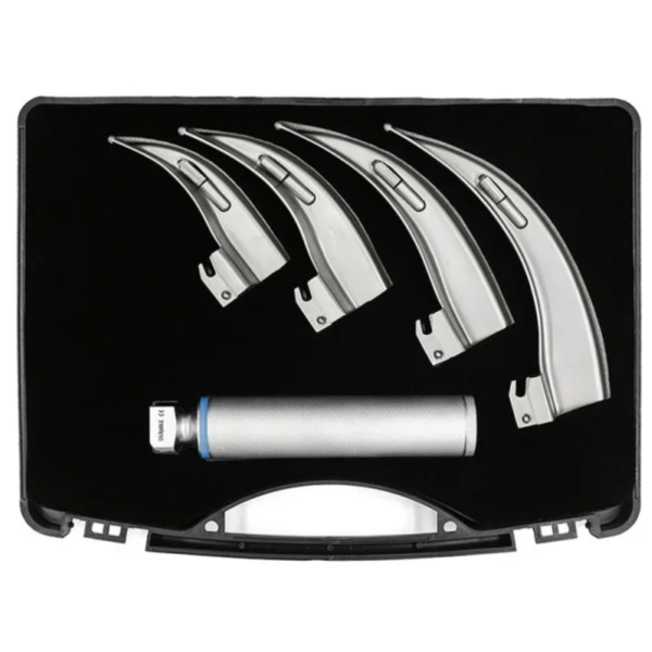 Набір ларингоскопів Макінтош (McIntosh) 4 клинкa (№ 1, 2, 3, 4), у кейсі