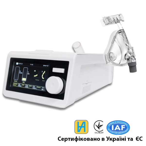 Апарат неінвазивної вентиляції OXYDOC CPAP/BіPAP/ST з маскою розмір L і зволожувачем (Туреччина)